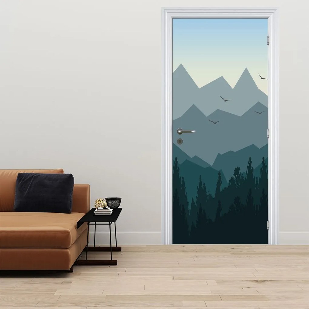 Fototapeta na drzwi - Góry w ujęciu graficznym (95x205cm)