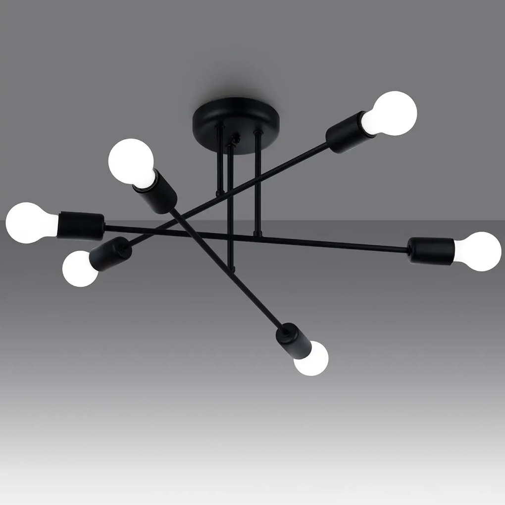 Żyrandol NORAH 6R czarny SOLLUX  LIGHTING