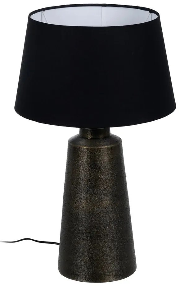 Czarna lampa stołowa z tekstylnym kloszem (wysokość 66 cm) – Ixia