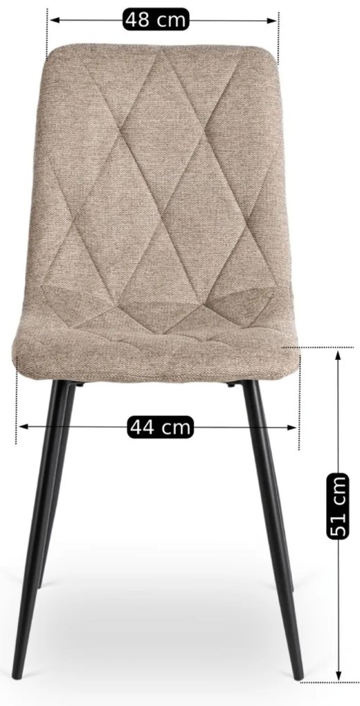 Zestaw Stół Okrągły Rozkładany HARRY 102-142 cm Dąb Artisan/Czarny i 4 Krzesła Tapicerowane ROBIN 2 Beżowe Nowoczesne