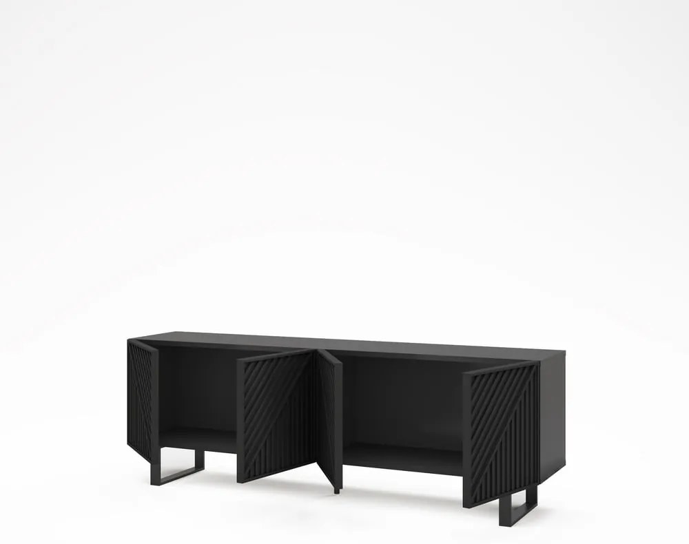 Czarna szafka pod TV 161x55x35 cm Peta – Marckeric