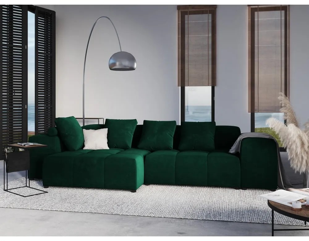 Zielone aksamitne oparcie do sofy modułowej Rome Velvet – Cosmopolitan Design