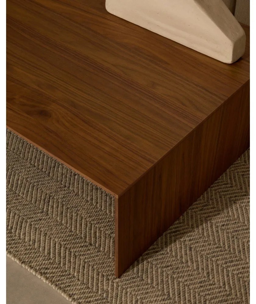 Stolik w dekorze orzecha w ciemnym naturalnym kolorze 70x140 cm Litto – Kave Home
