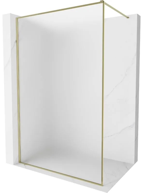 Mexen Kioto-XF ścianka prysznicowa Walk-in z ramką 120 x 202 cm, szron 10 mm, złota - 800-120-104-50-30-X