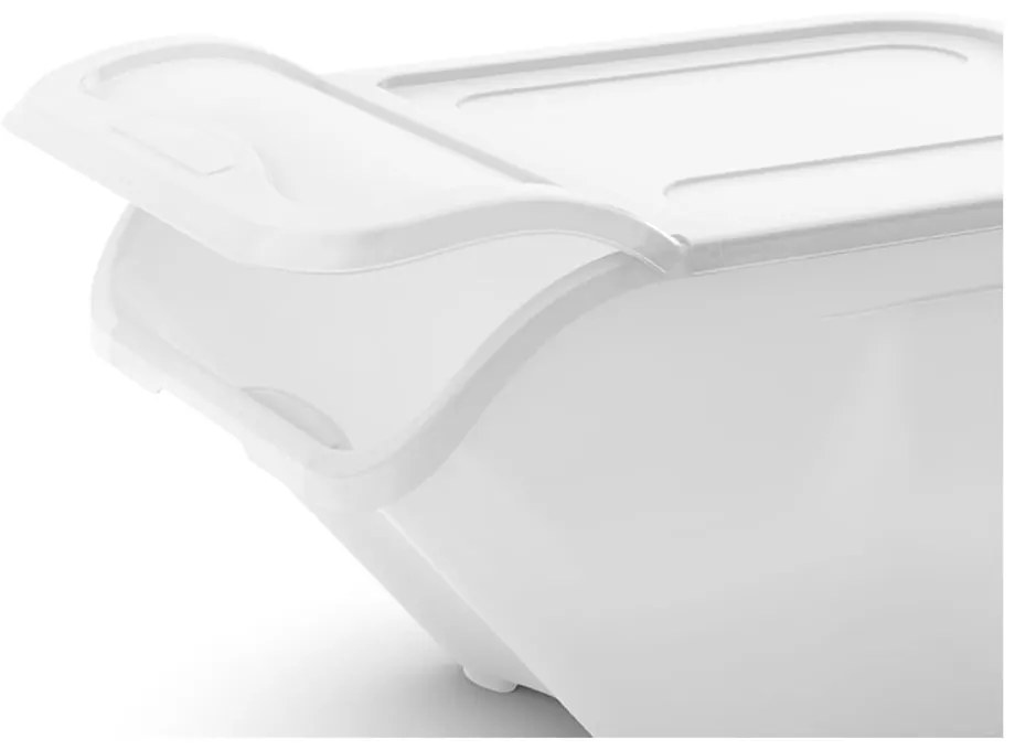 Biały plastikowy pojemnik z pokrywką 55x39x46 cm All In Box – KIS