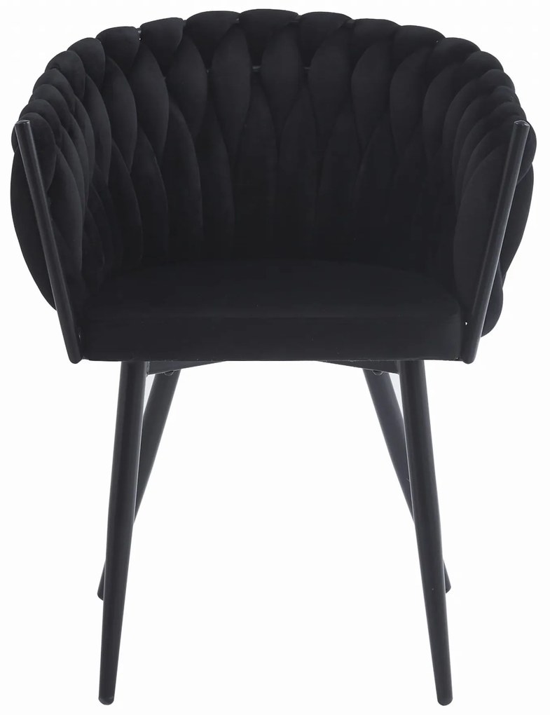 Czarny fotel do jadalni ORION VELVET z czarnymi nogami