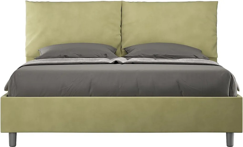 Łóżko bez stelaża tapicerowane 160x200 microfibra Zielony Antea