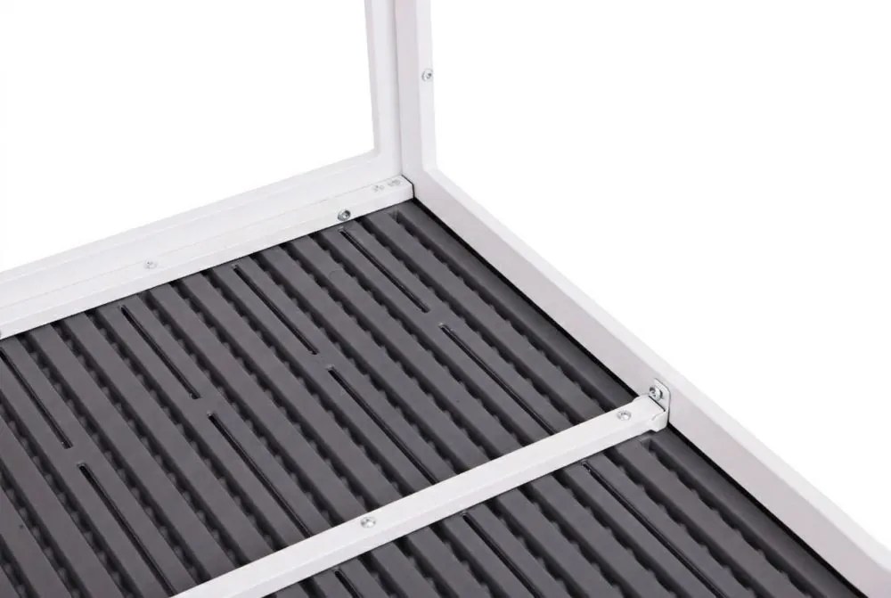 Stół ogrodowy obiadowy Caprila 156x78 cm, kolor biało-szary