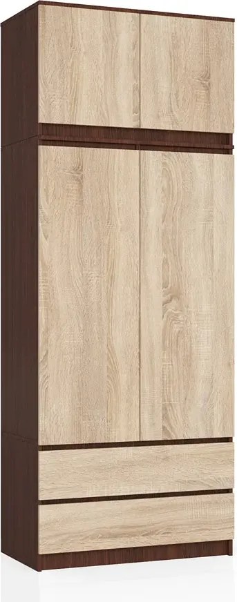 Szafa z drążkiem i półkami wenge + dąb sonoma Z9-H31