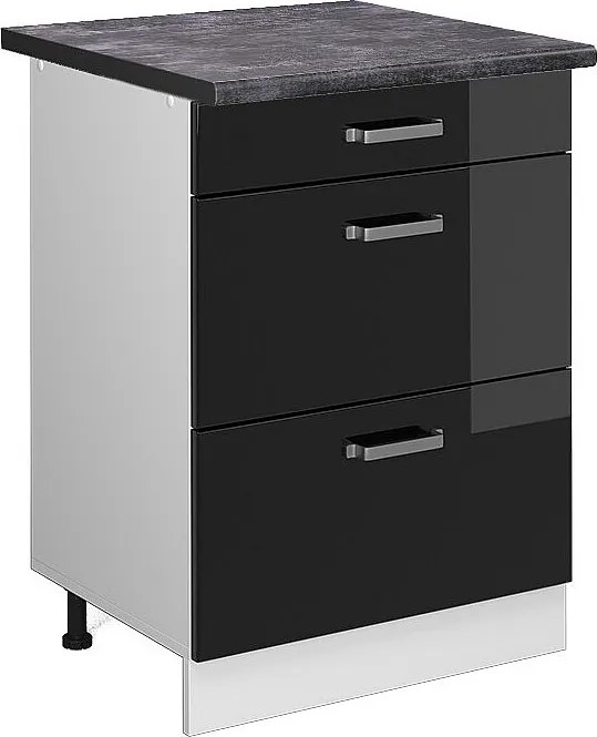 Szafka dolna do kuchni czarny wysoki połysk 60x60x81.6 r-line
