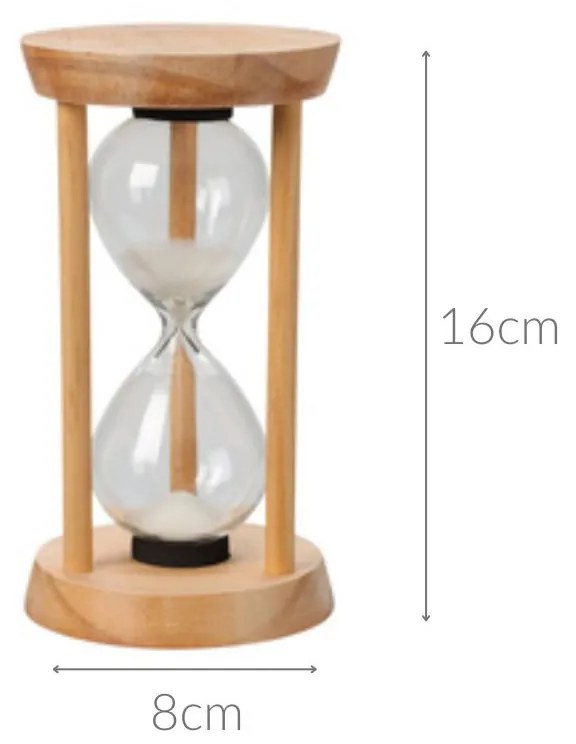 Klepsydra ozdobna w drewnie, 24 cm