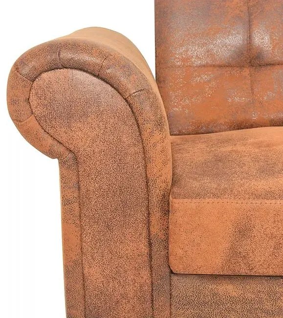 Rozkładana pikowana brązowa sofa - Algero