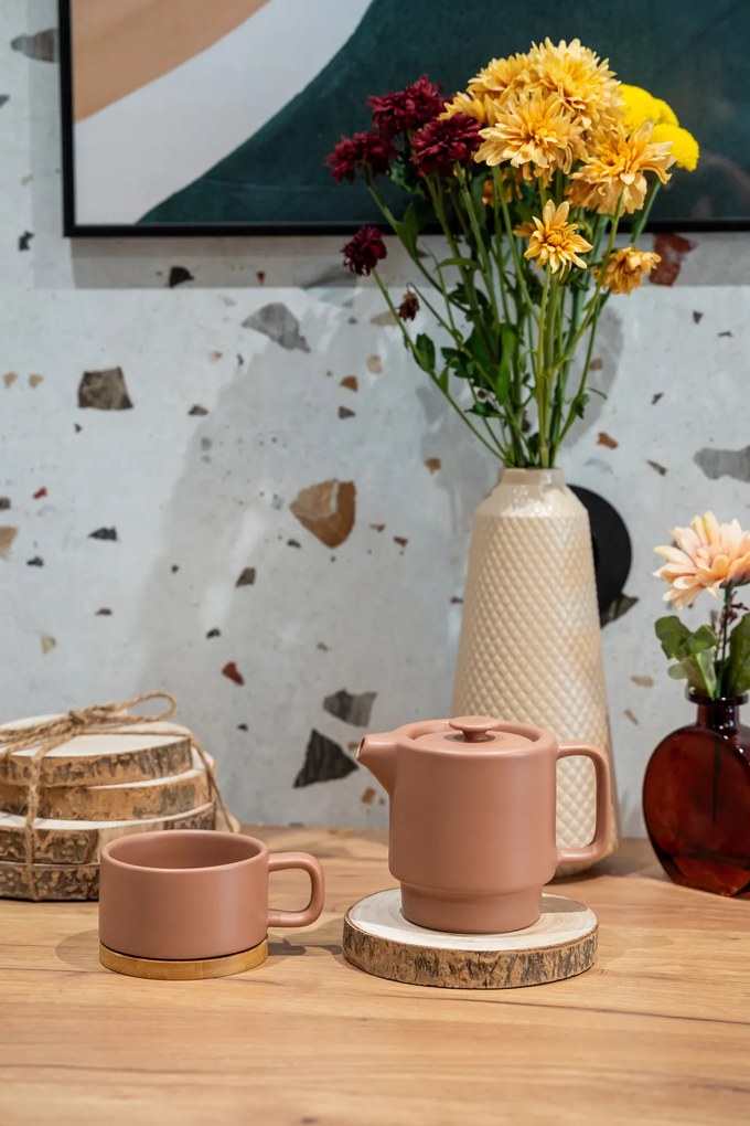 Dzbanek do herbaty z filiżanką NATURAL, 800 ml