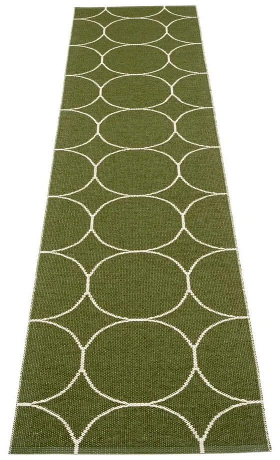 Ciemnozielony chodnik odpowiedni na zewnątrz 70x300 cm Boo Dark Olive – Pappelina