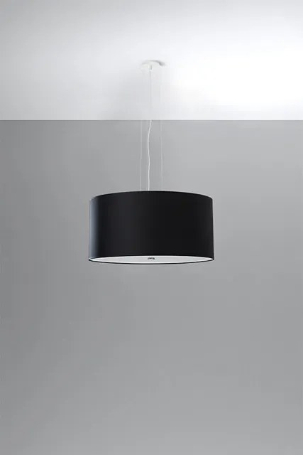 Czarny okrągły żyrandol z abażurem 50 cm - 3X EX689 S6-A73