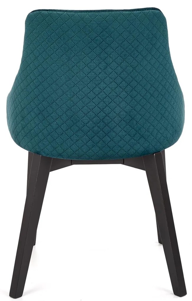 Krzesło tapicerowane czarny/ciemno zielone welurowe TOLEDO 3 pikowane