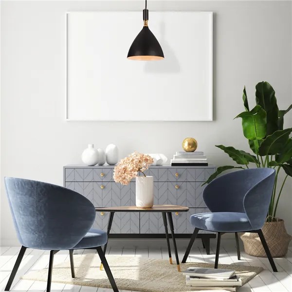 Lampa Sufitowa Wisząca czarna/złota OTTO BLACK/GOLD 1xE27