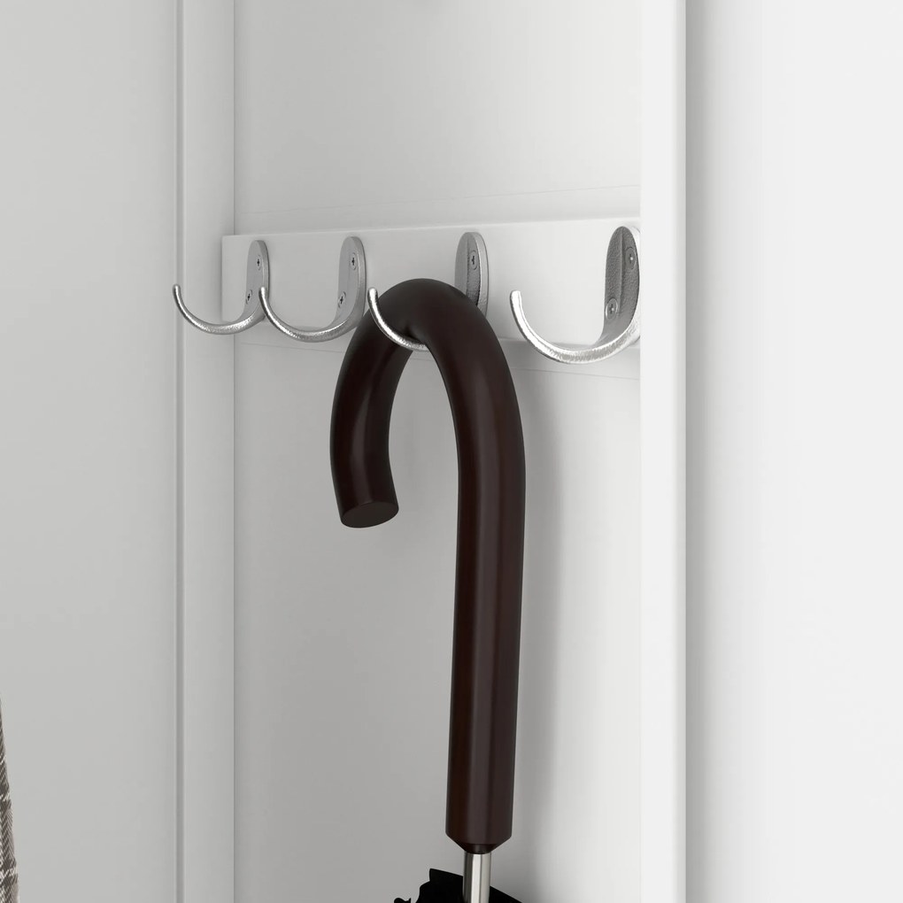 Szafka pracownicza metalowa socjalna czterokomorowa biała: KACPER II, 600 x 1800 x 500 mm