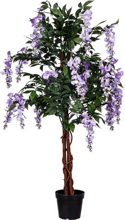 PLANTASIA Wisteria sztuczna 120 cm, kwiaty niebiesko-fioleto