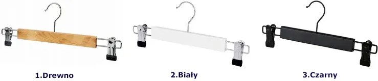 Drewniany wieszak z klamrami na spódnicę K7-B83