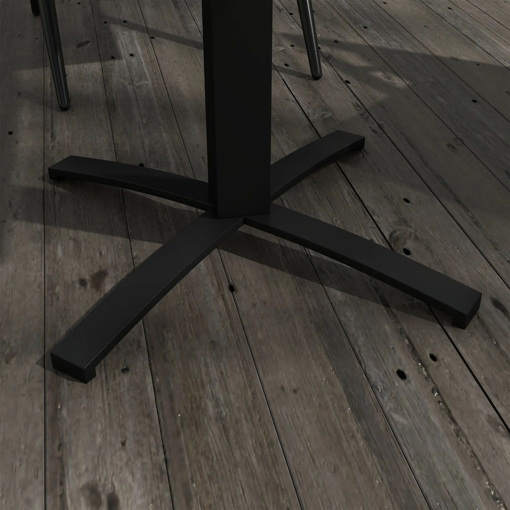 Outsunny Stół tarasowy, dla 4 osób, wykończenie drewnopodobne, aluminiowa rama, 70 x 70 x 76 cm, Szary