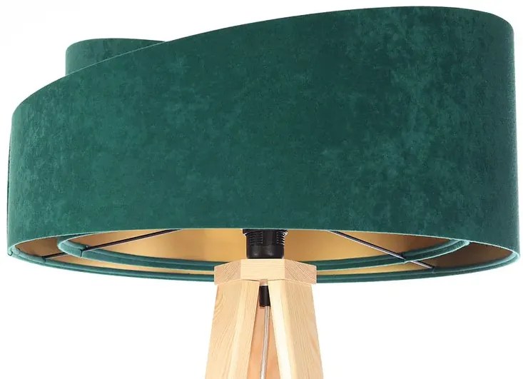 Zielono-sosnowa asymetryczna lampa podłogowa H5-L51