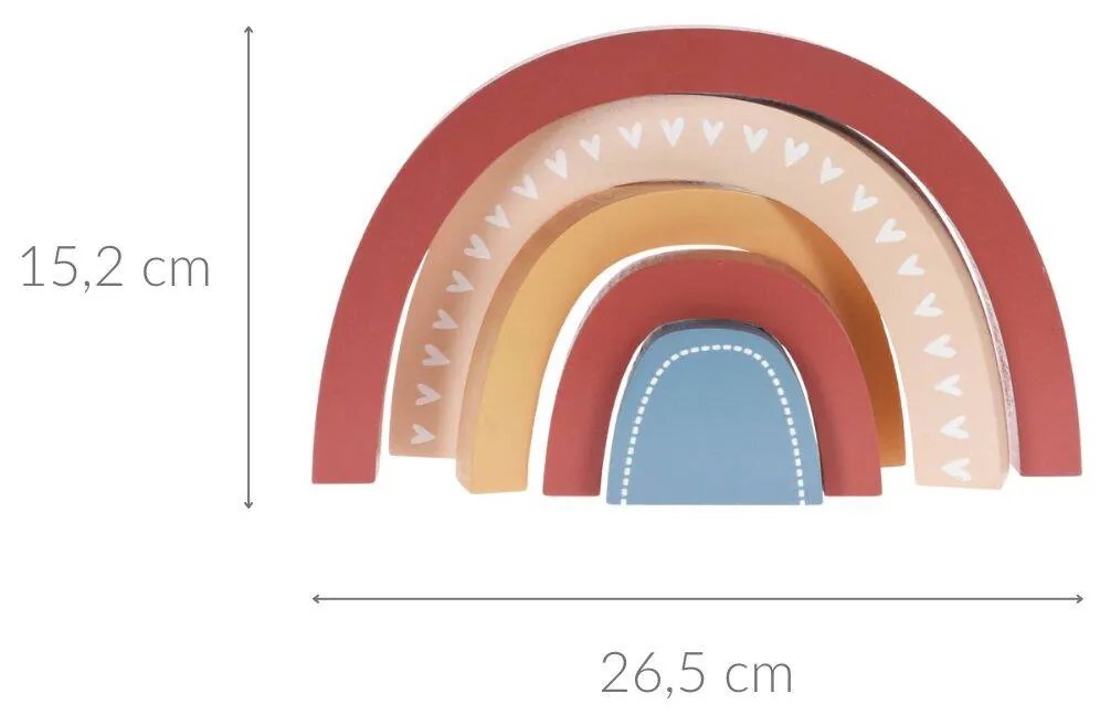 Drewniana tęcza, dekoracja do pokoju dziecka, 26,5 x 2,5 x 15,2 cm