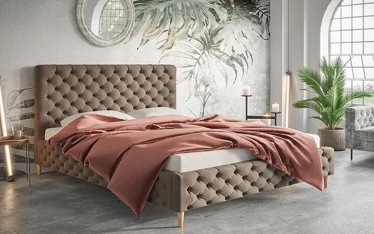 Tapicerowane łóżko malżeńskie 180x200 Cefo - 36 kolorów