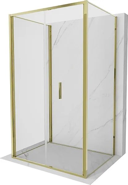Mexen Exo-3S kabina prysznicowa 3-ścienna składana 75 x 95 cm, transparent, złota - 816-075-095-50-00-3S