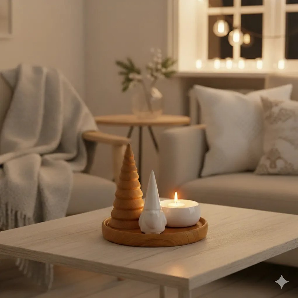 Świecznik na tealight AMIRA z choinką, Ø 13 cm