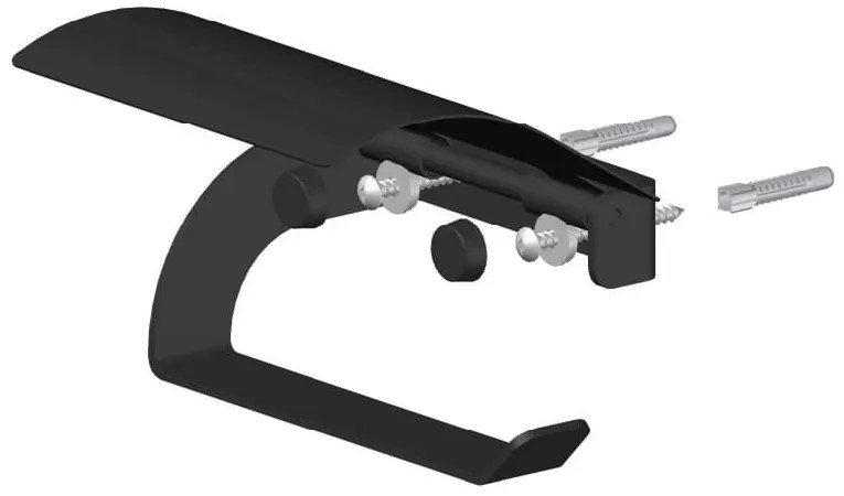 Uchwyt na papier toaletowy czarny Massi