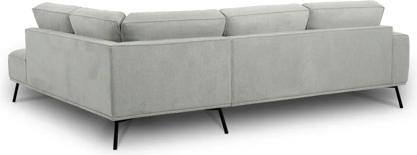 Jasnoszary narożnik z tkaniny szenilowej (prawostronny/w kształcie litery L) Amsterdam – Scandic