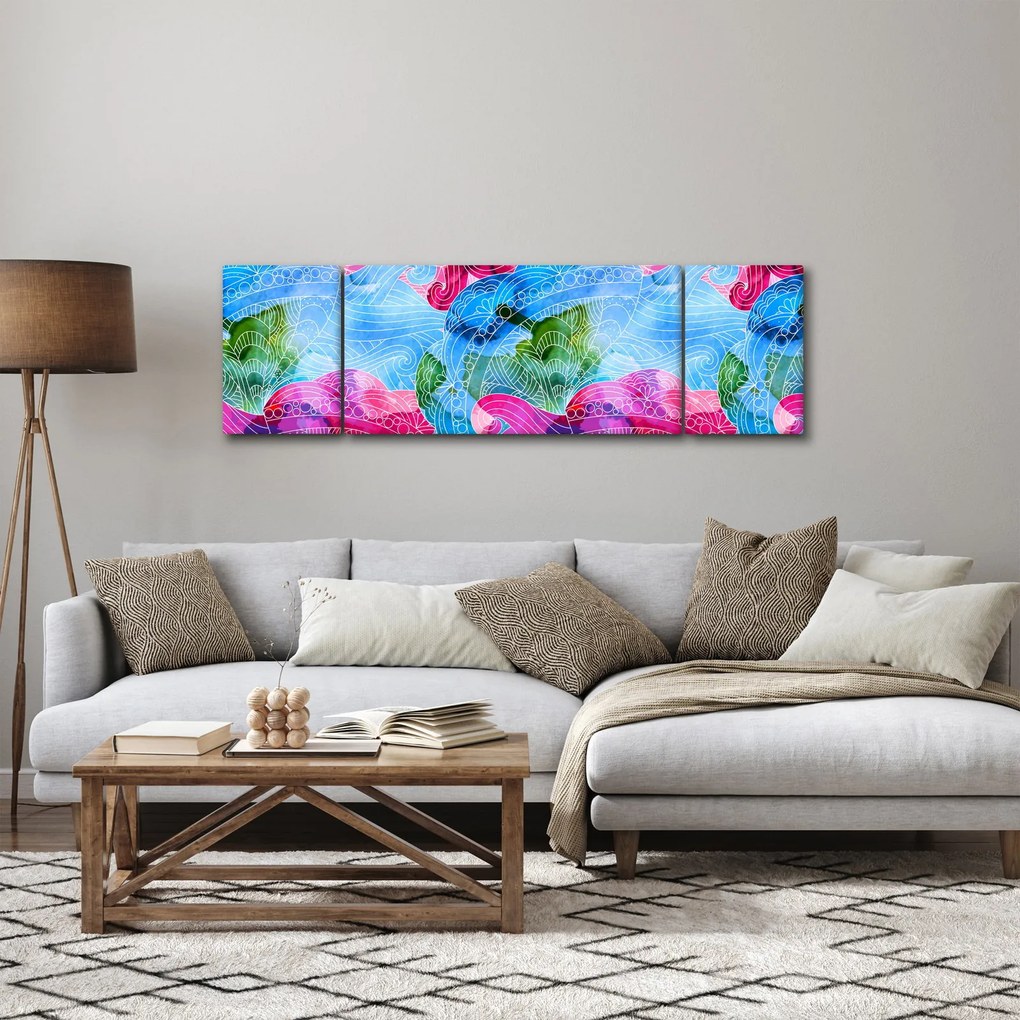 Obraz - Kolorowe fale (170x50 cm)