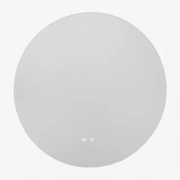 Okrągłe Lustro Ścienne Do Łazienki Z Oświetleniem Led I Funkcją Przeciwmgielną Riben Ø50 Cm - Sklum