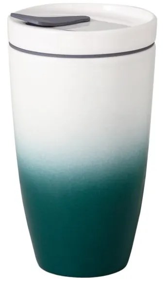 Zielono-biały porcelanowy kubek podróżny Villeroy &amp; Boch Like To Go, 350 ml