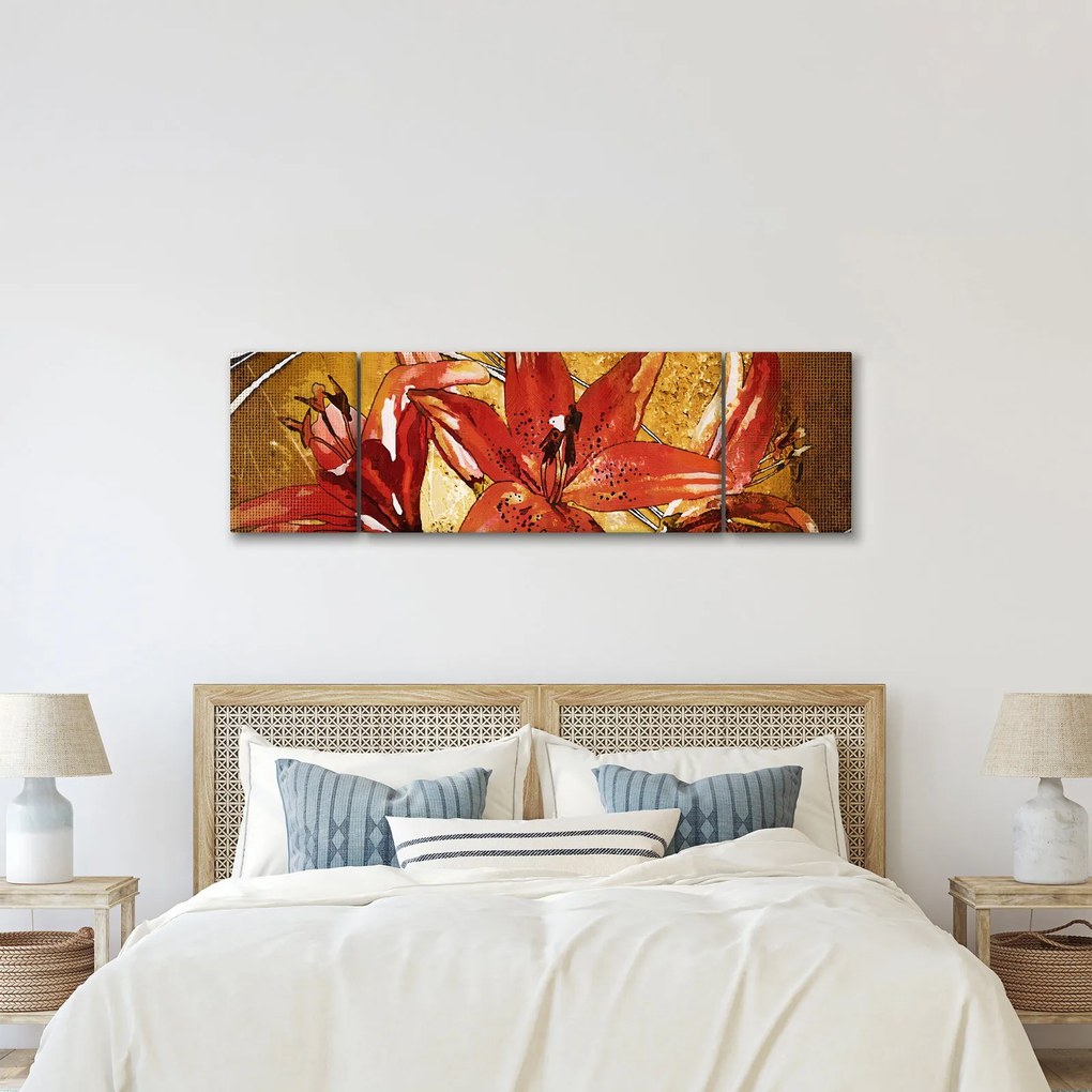 Obraz kwiatów lilii (170x50 cm)