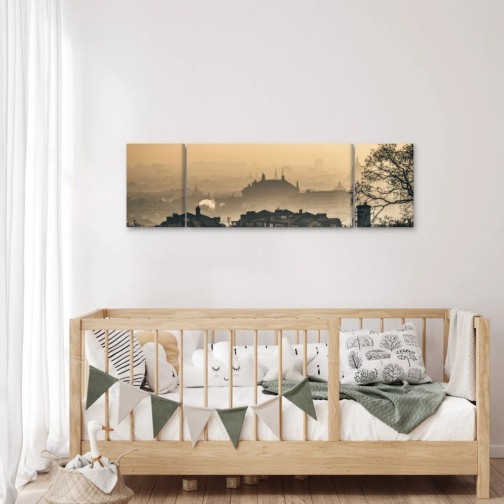 Obraz - Miasto pod mgłą (170x50 cm)