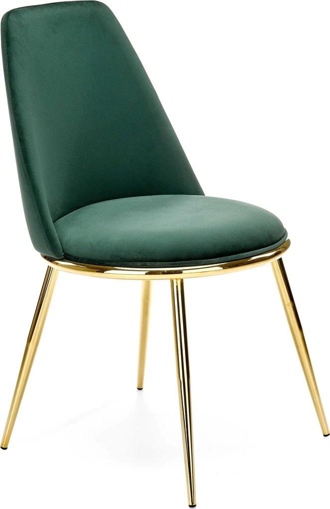 Velvetowe krzesło na złotych nogach K460