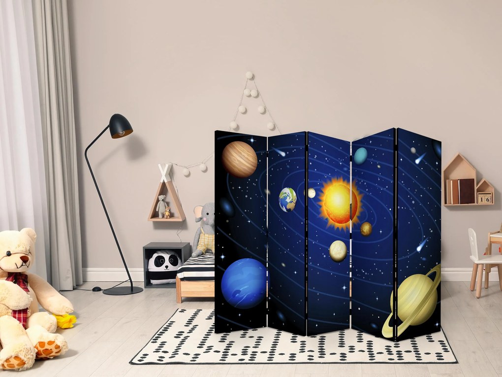 Parawan akustyczny Dla dzieci 225x172 cm 5-częściowy niebieski ARTGEIST B