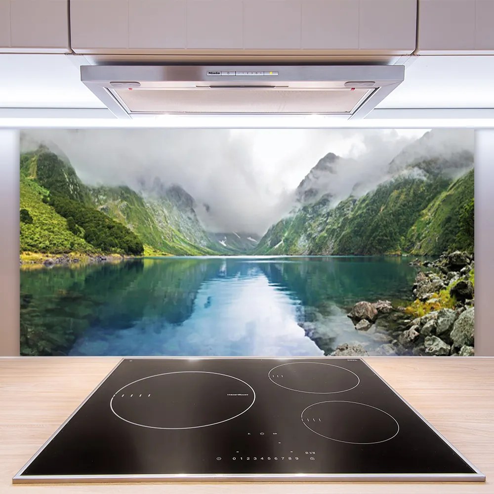 Panel Szklany Odbicie Gór w Jeziorze