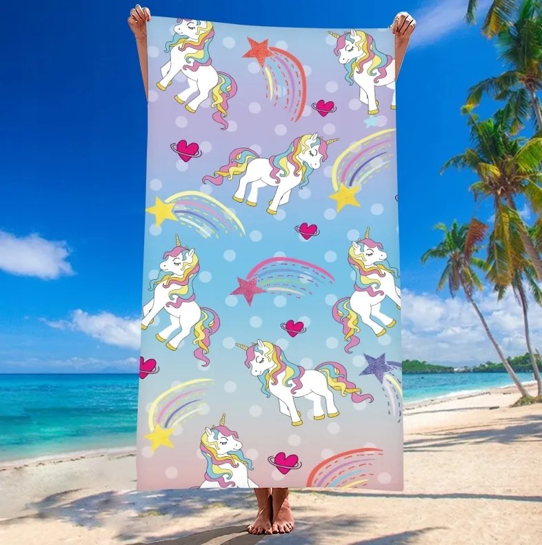 Ręcznik plażowy UNICORN PONNY 100x180 cm kolorowy, 100% mikrofibra