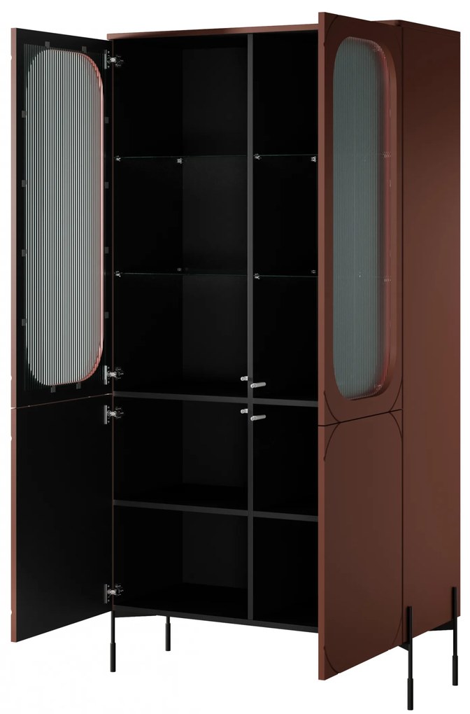 Witryna Sonatia 100 cm czterodrzwiowa - burgund