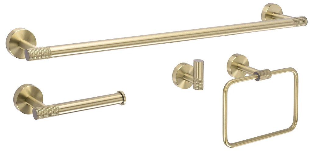 Zestaw akcesoriów łazienkowych GRID Złoty Szczotkowany 4 elementy