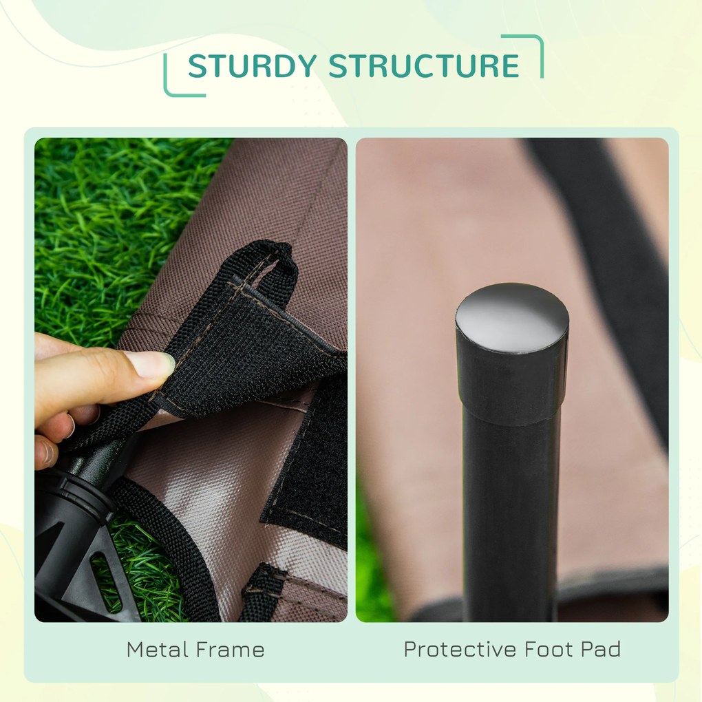 Łóżko dla Psa PawHut z Baldachimem dla Lepszego Wypoczynku, Oddychające, Idealne na Zewnątrz, Kawa+Czarny, 76x61x73cm