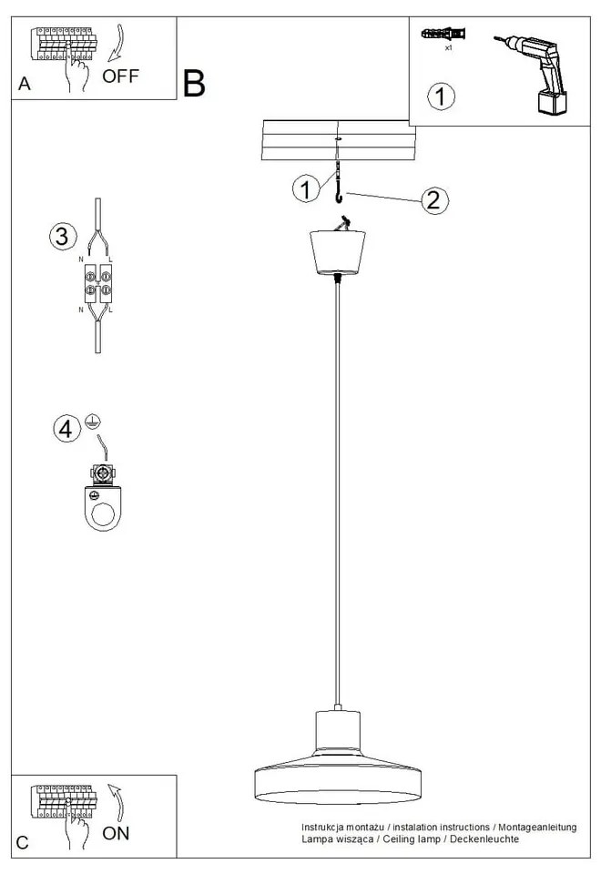 Zielona lampa wisząca ø 35 cm Vito – Sollux
