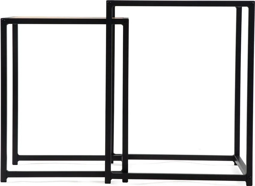 Stoliki w dekorze dębu zestaw 2 szt. 38x38 cm Noah – Bonami Essentials