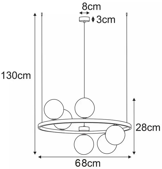 Wisząca lampa na okręgu W8-D64