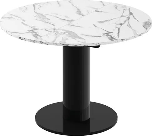 Rozkładany stół jadalniany Solo Lux z blatem w imitacji marmuru połysk