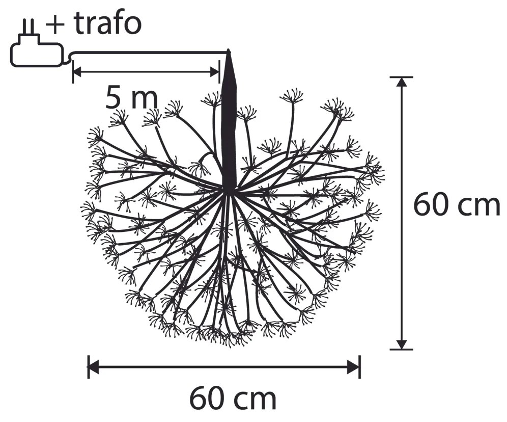 Zewnetrzna Świąteczna lampa wisząca kula czarna 60 cm z LED z timerem IP44 - Nobu Oswietlenie zewnetrzne