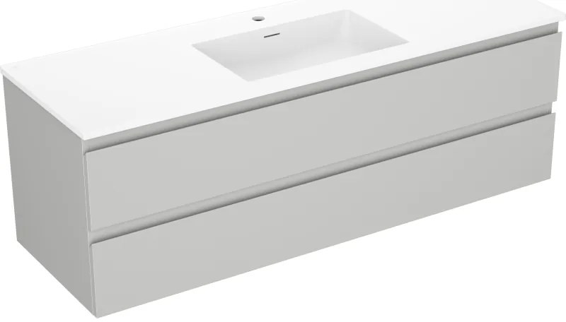 Mexen Orio szafka łazienkowa 140 cm z umywalką Otis, 2 szuflady, szara mat/biała mat - 91A10-14047-2-BFF62-W18M01